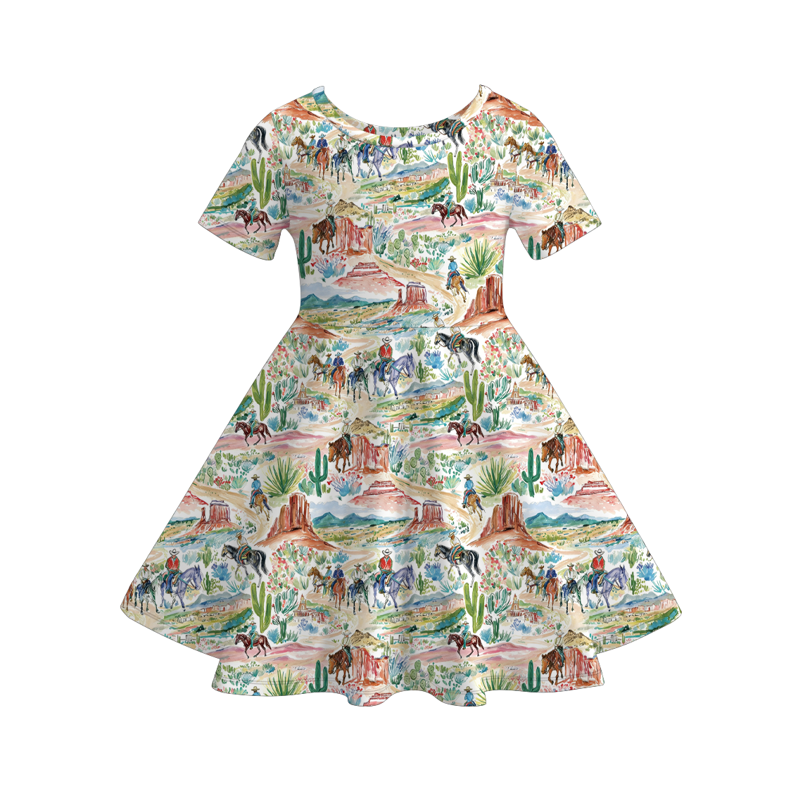(Pre Order)Girls Spring&Summer Farm,Floral Print Dress