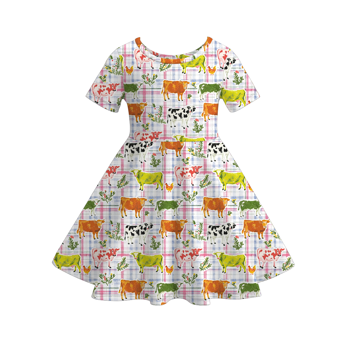 (Pre Order)Girls Spring&Summer Farm Print Dress