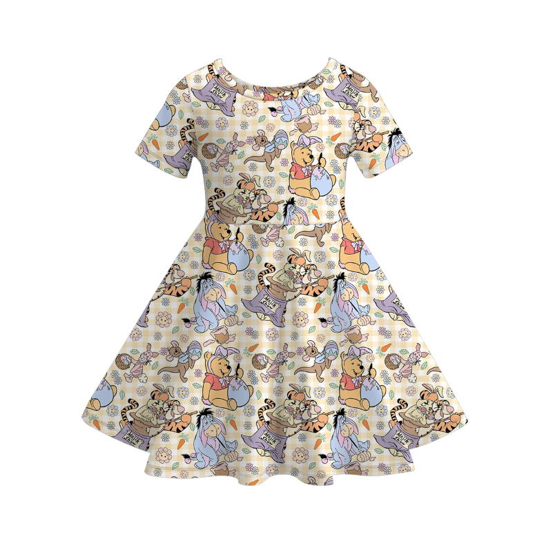 (Pre Order)Girls Easter Bunny Print Dress