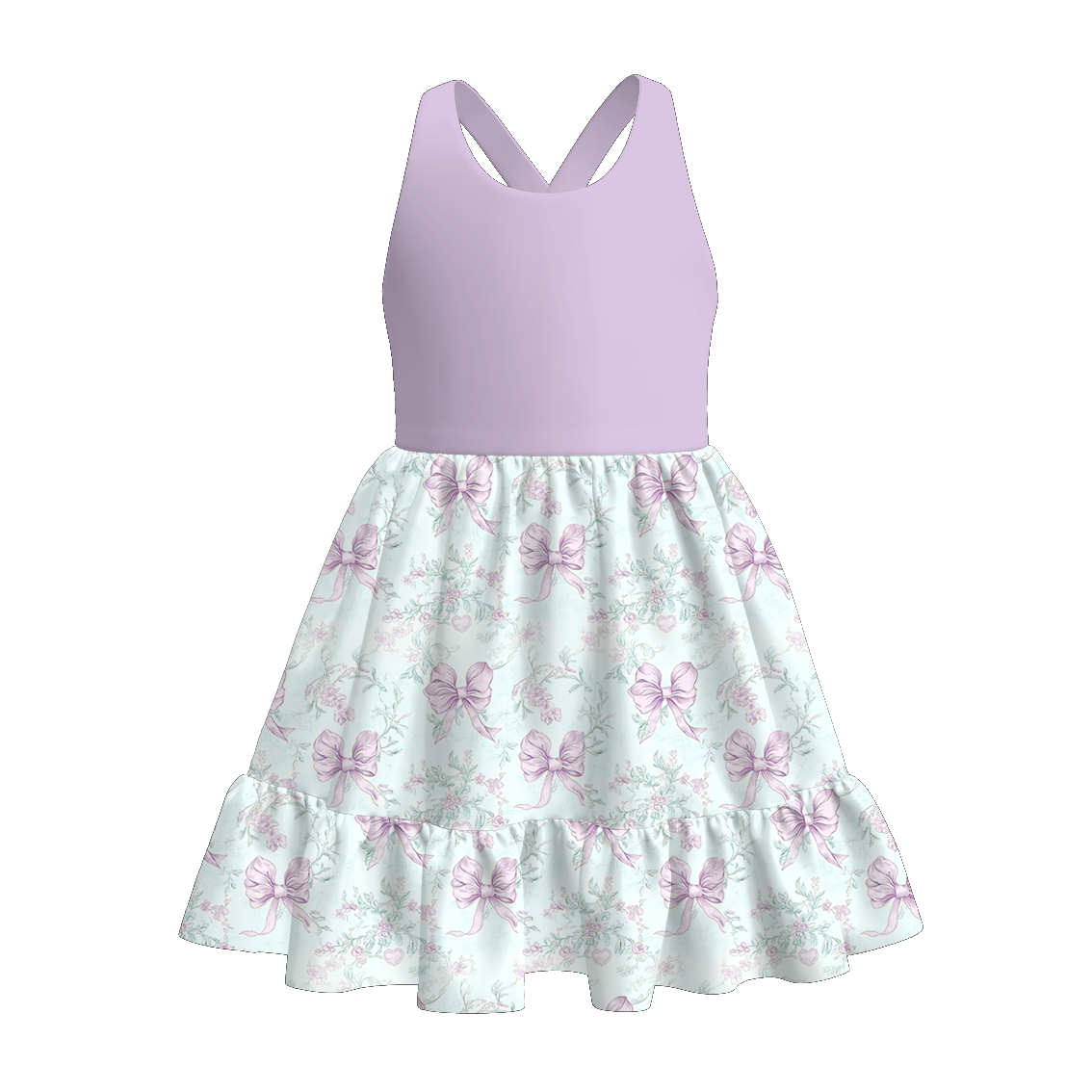 (Pre Order)Family Spring&Summer Bow Print Dress,Set&Romper