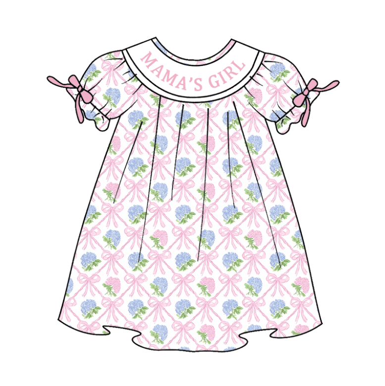 (Pre Order)Sisters Spring&Summer MAMA'S GIRL Embroidery Smocked Dress&Romper