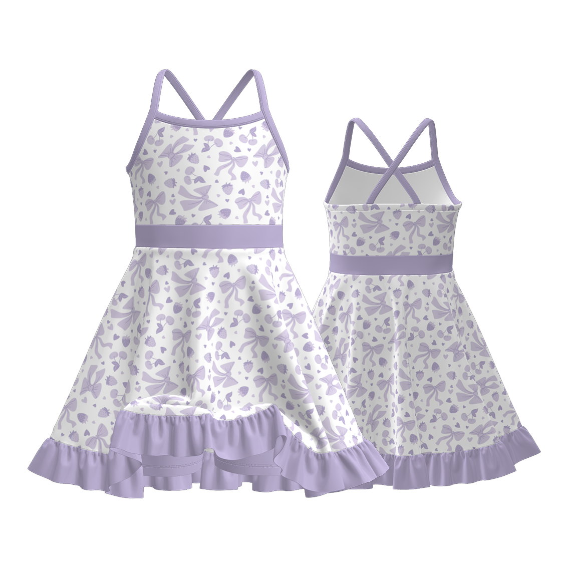 (Pre Order)Sisters Spring&Summer Bow Print Dress,Set&Romper
