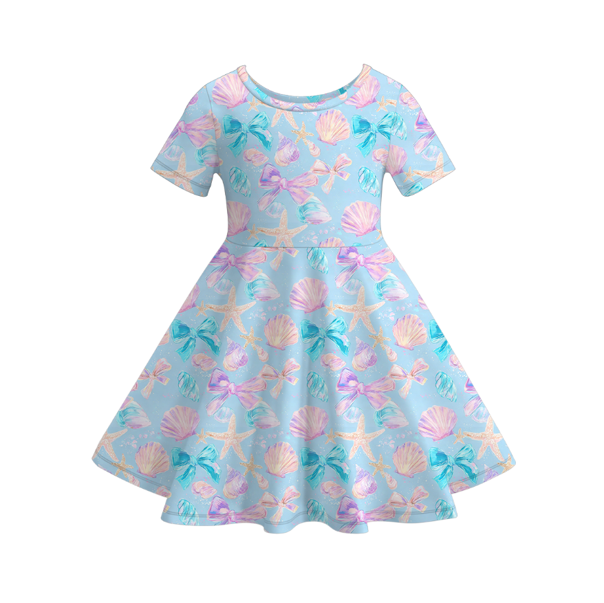 (Pre Order)Mommy and Me Spring&Summer Seaside Print Dress