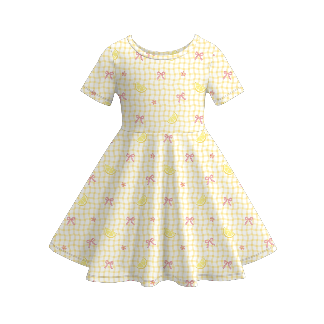 (Pre Order)Girls Spring&Summer Lemon Print Dress