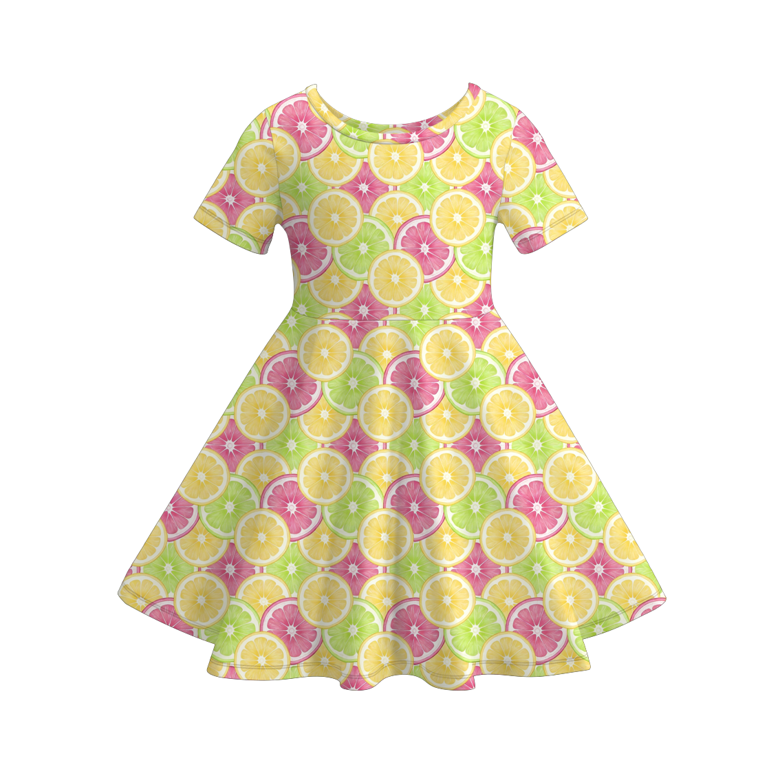(Pre Order)Girls Spring&Summer Lemon Print Dress