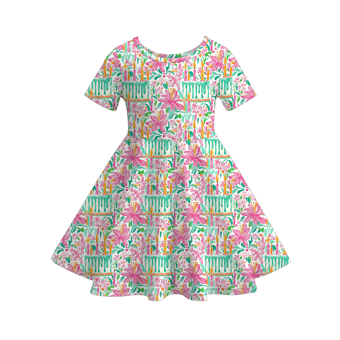 (Pre Order)Mommy and Me Spring&Summer Lemon,Floral Print Dress
