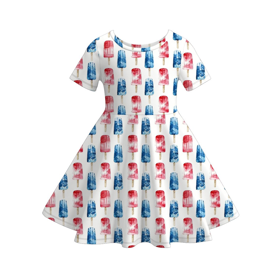 (Pre Order)Siblings Summer Patriotic Print Dress&Shirt