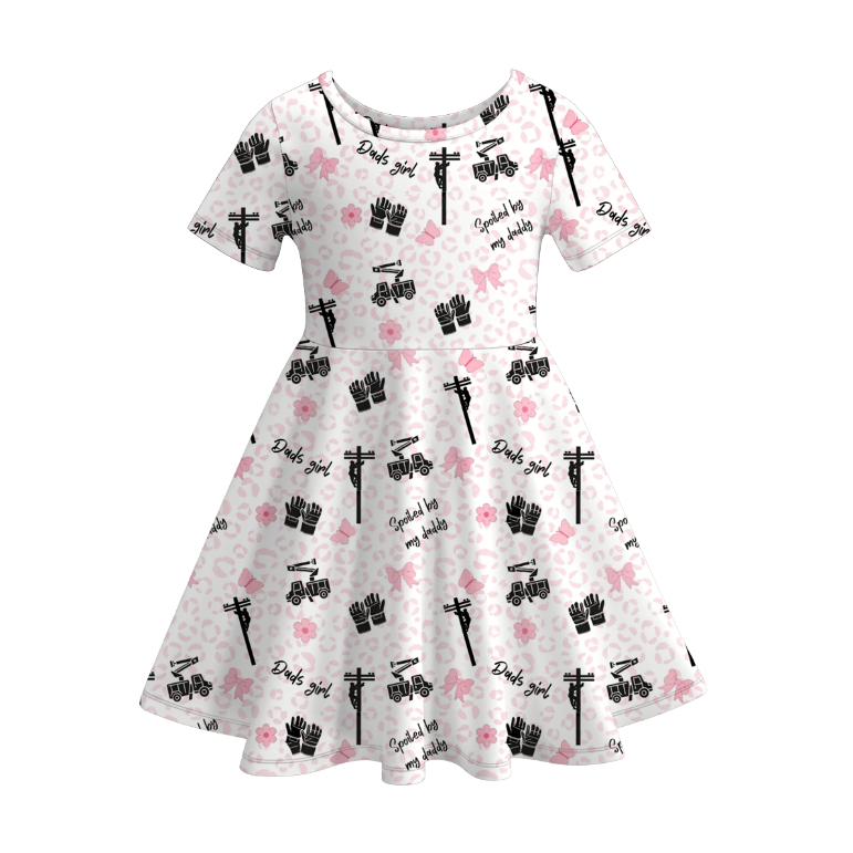 (Pre Order)Girls Teddy Bear&DADS GIRL Print Dress