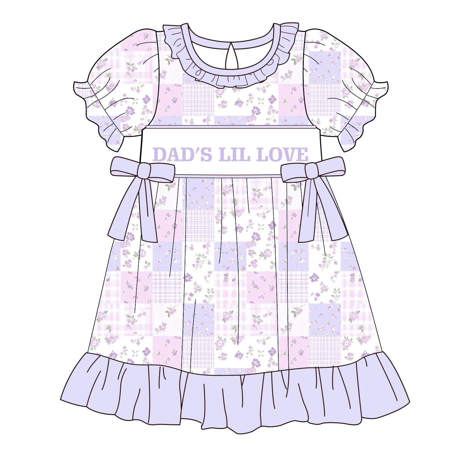 (Pre Order)Sisters DAD'S LIL LOVE Embroidery Smocked Dress&Romper-Customized name