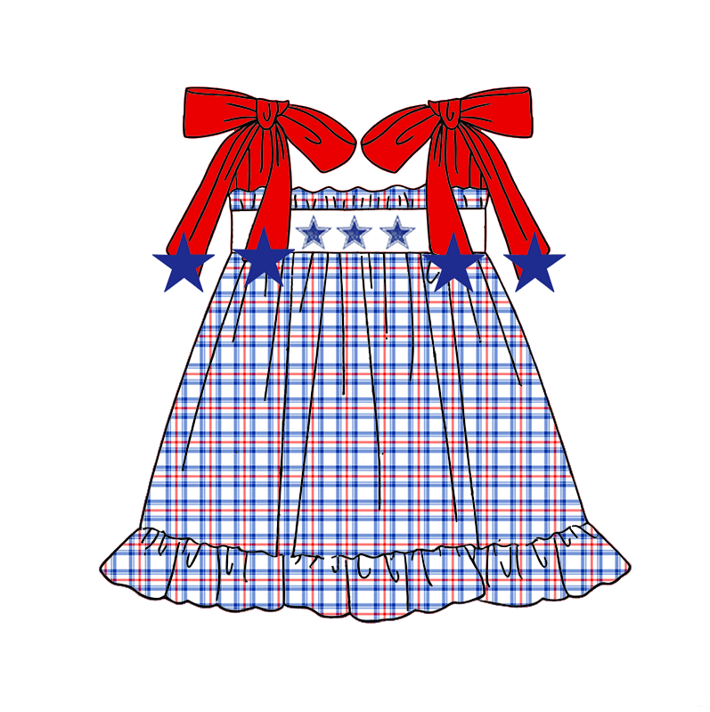 (Pre Order)Siblings Patriotic Embroidery Dress,Set&Romper-Customized name