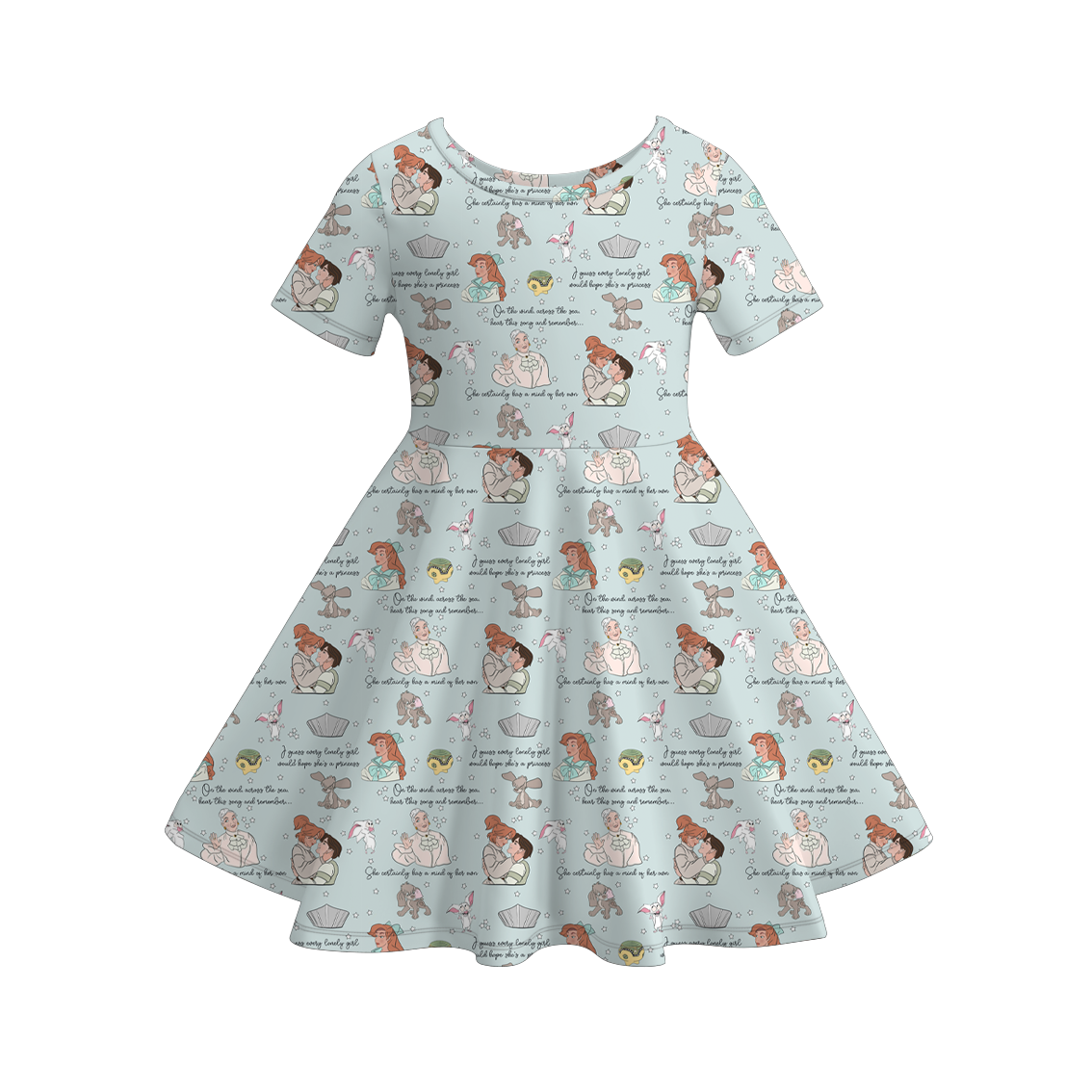 (Pre Order)Girls Spring&Summer Princess Print Dress,Set&Pants