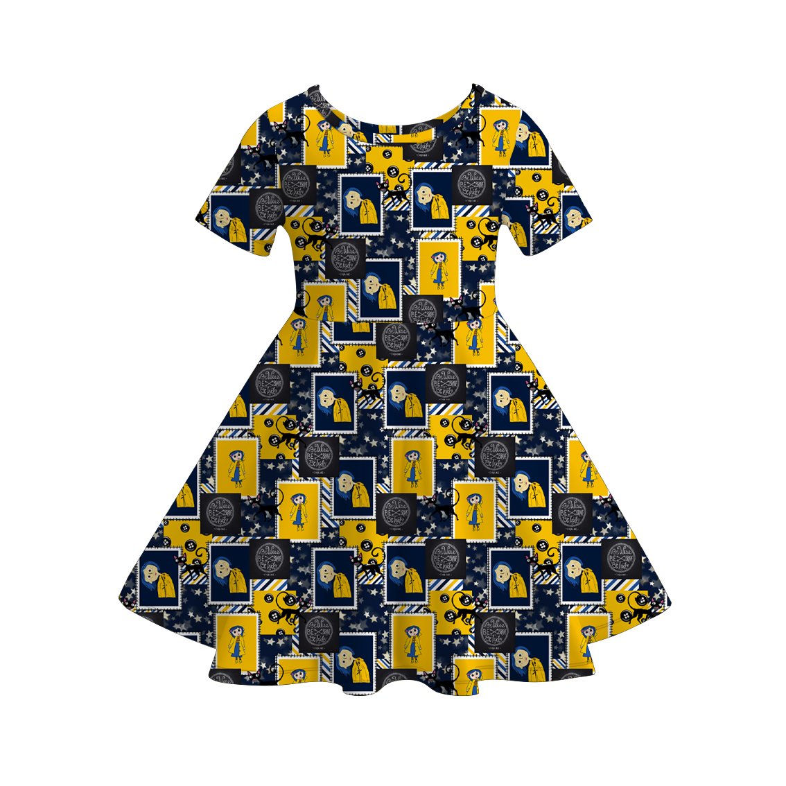 (Pre Order)Girls Spring&Summer Cartoon Character Print Dress,Set&Pants
