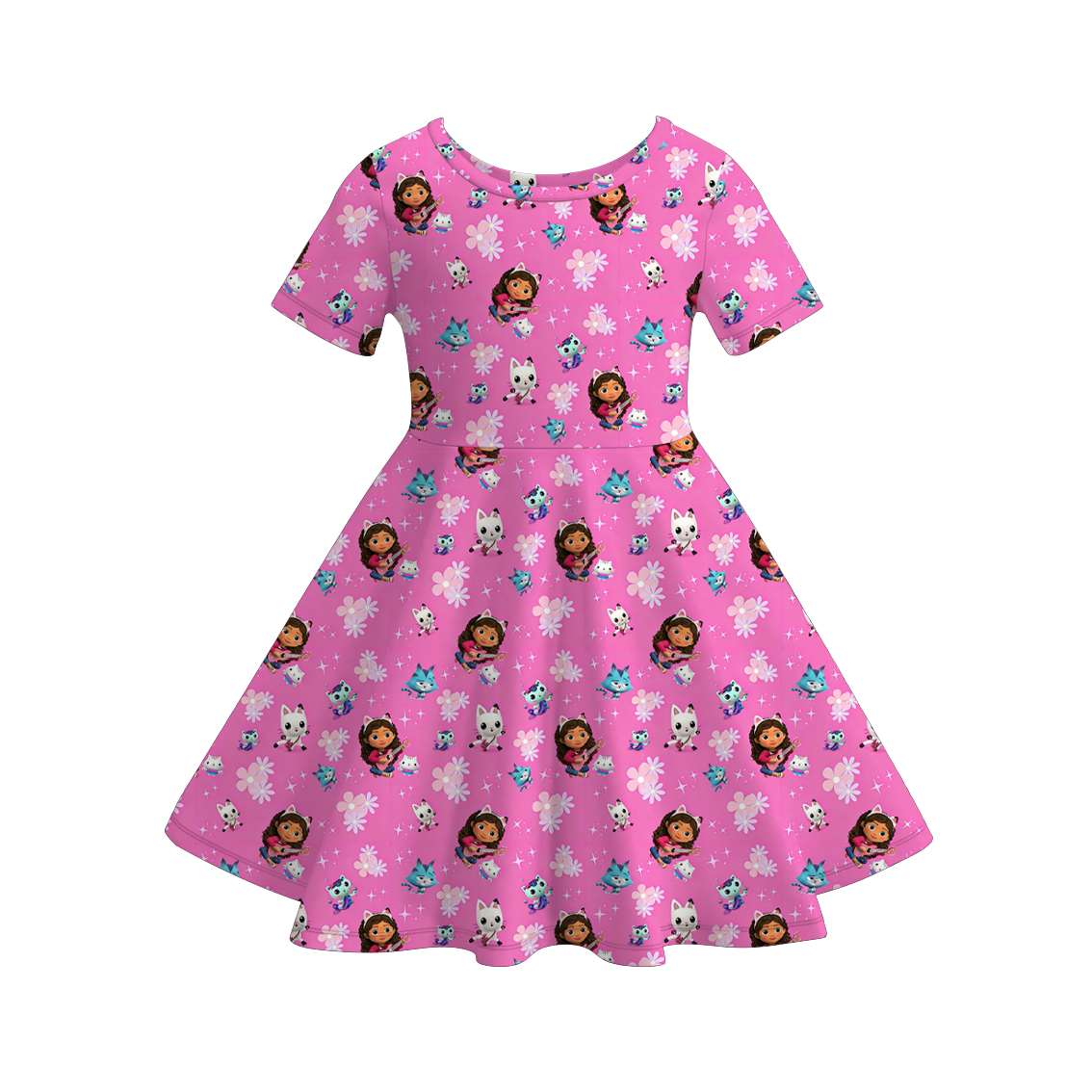 (Pre Order)Sisters Spring&Summer Cartoon Girl Print Dress,Set