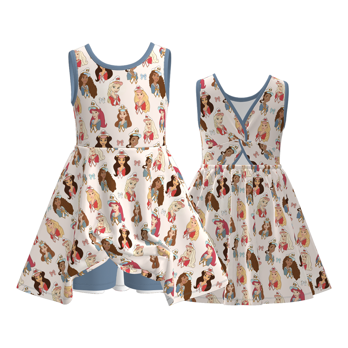 (Pre Order)Sisters Spring&Summer Princess Print Dress,Set
