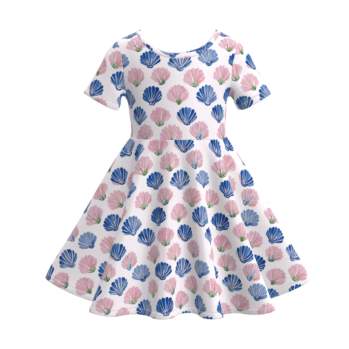 (Pre Order)Girls Spring&Summer Seashell Print Dress