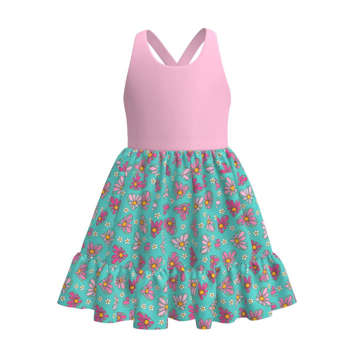 (Pre Order)Girls Spring&Summer Floral Print Dress