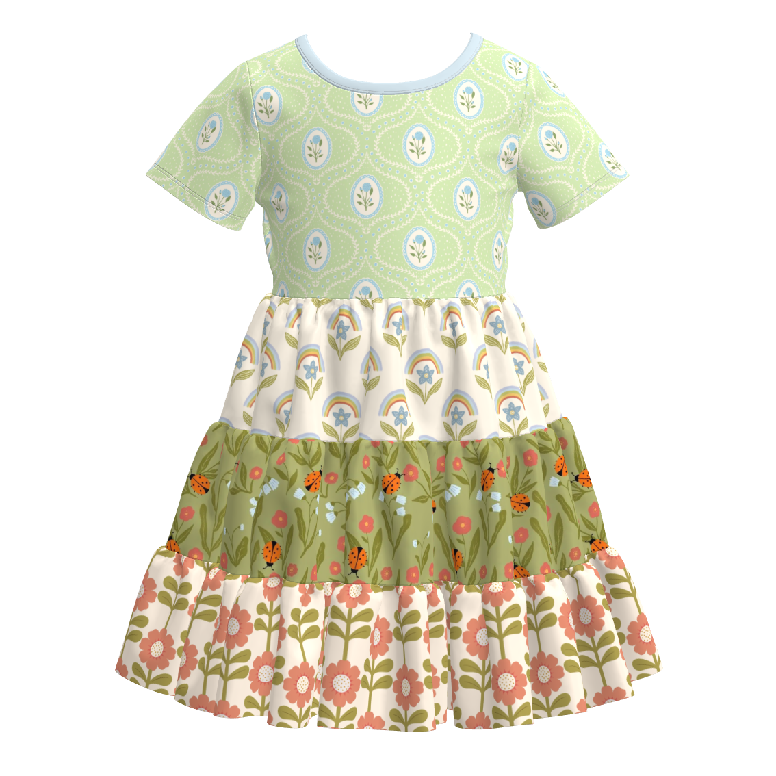 (Pre Order)Girls Spring&Summer Floral Print Dress