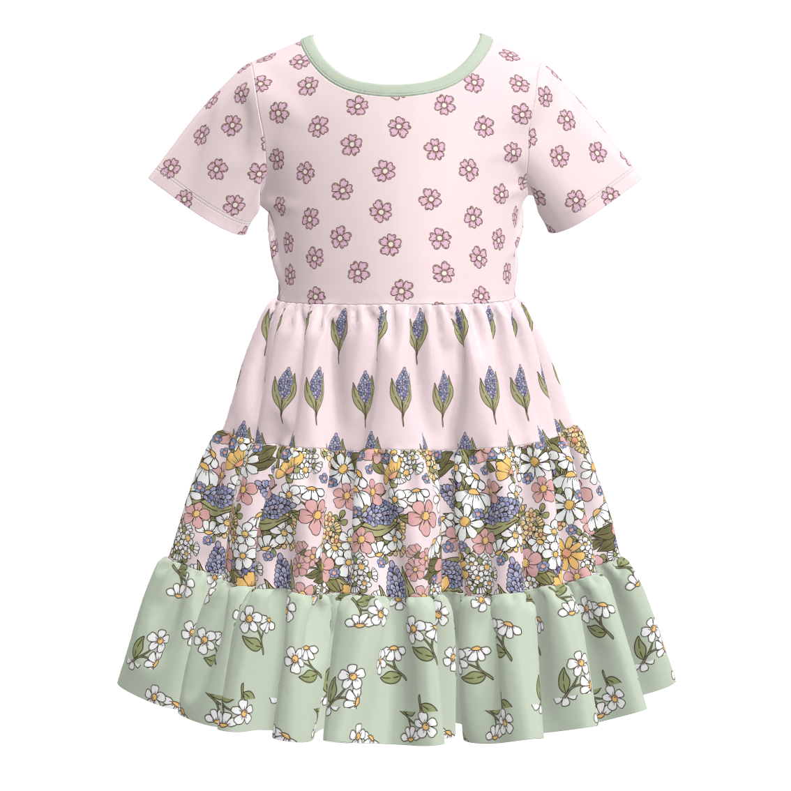 (Pre Order)Girls Spring&Summer Floral Print Dress
