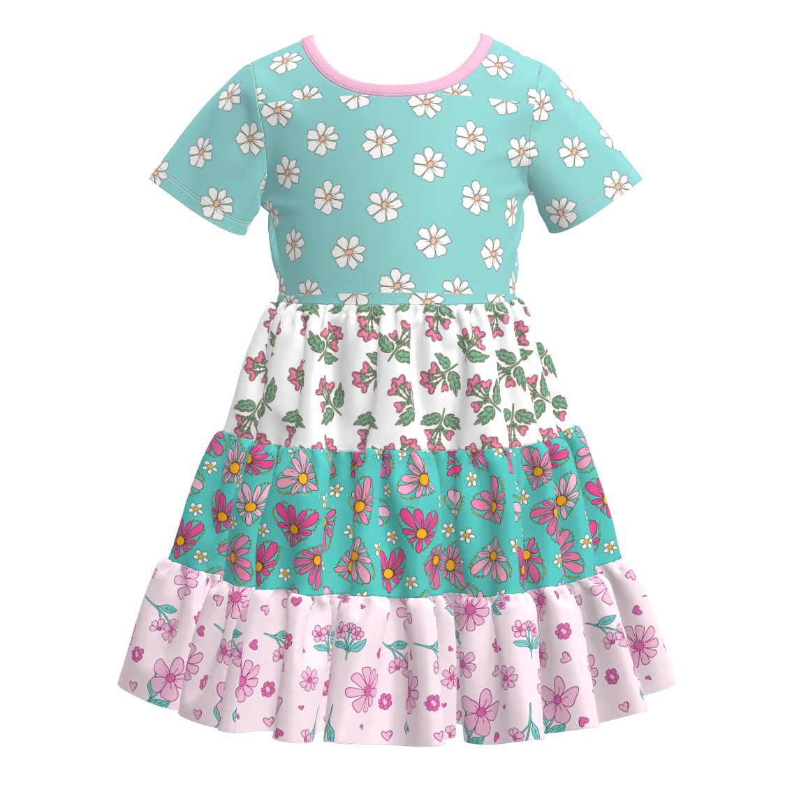 (Pre Order)Girls Spring&Summer Floral Print Dress