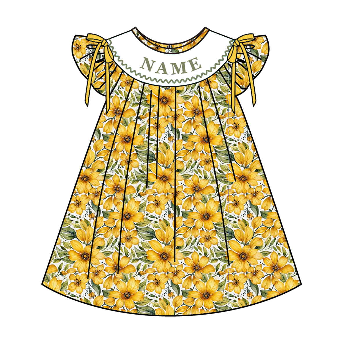 (Pre Order)Sisters Spring&Summer Floral Embroidery Smocked Dress,Set&Romper-Customized name