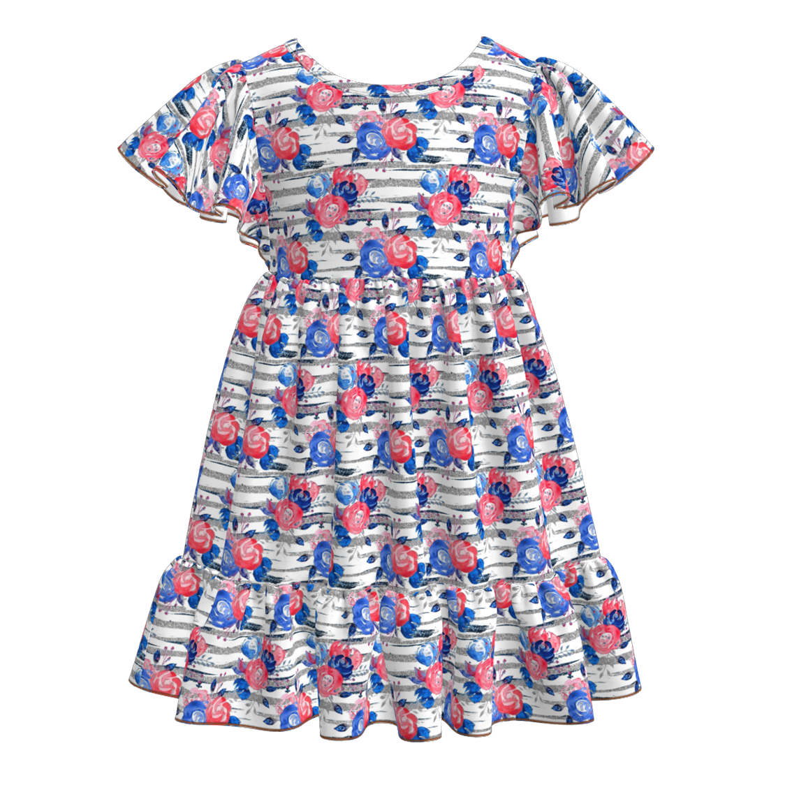 (Pre Order)Mommy and Me Patriotic Print Dress-Multiple Styles