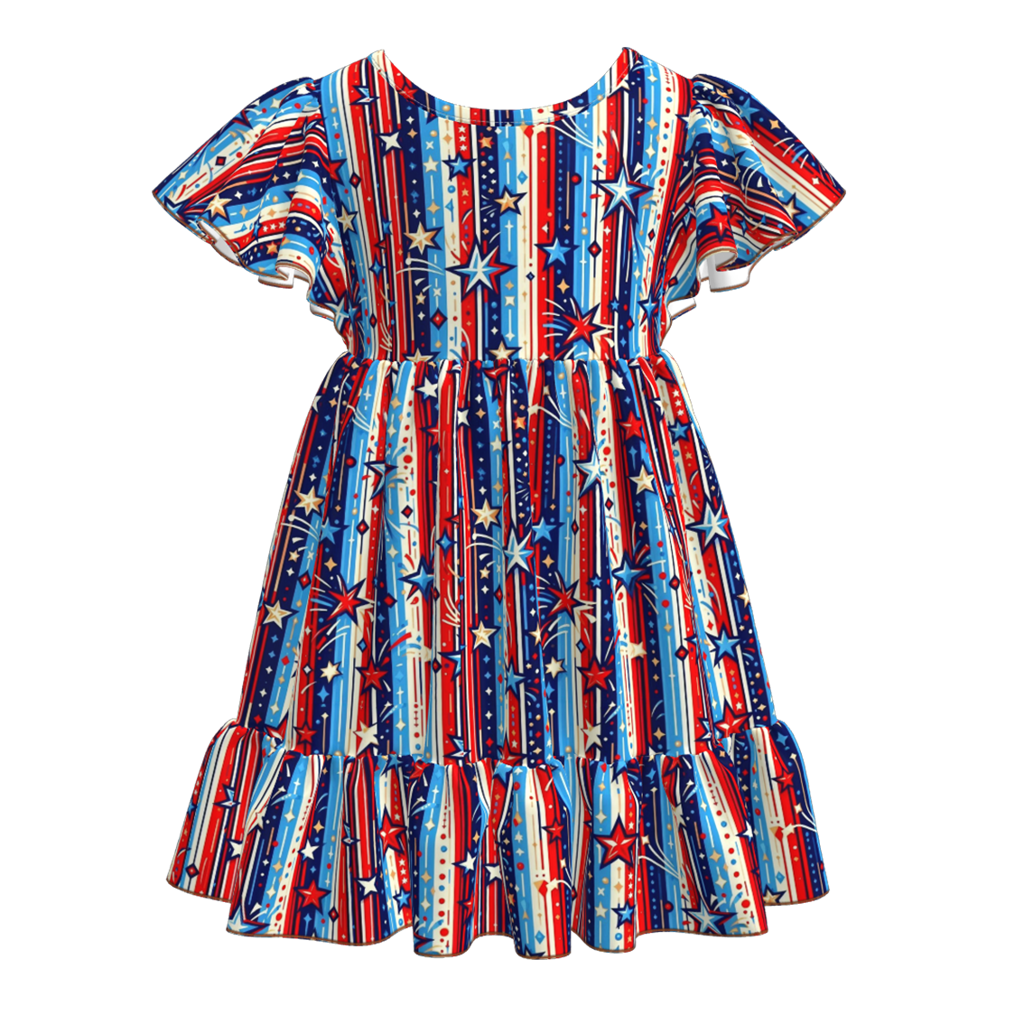 (Pre Order)Mommy and Me Patriotic Print Dress-Multiple Styles