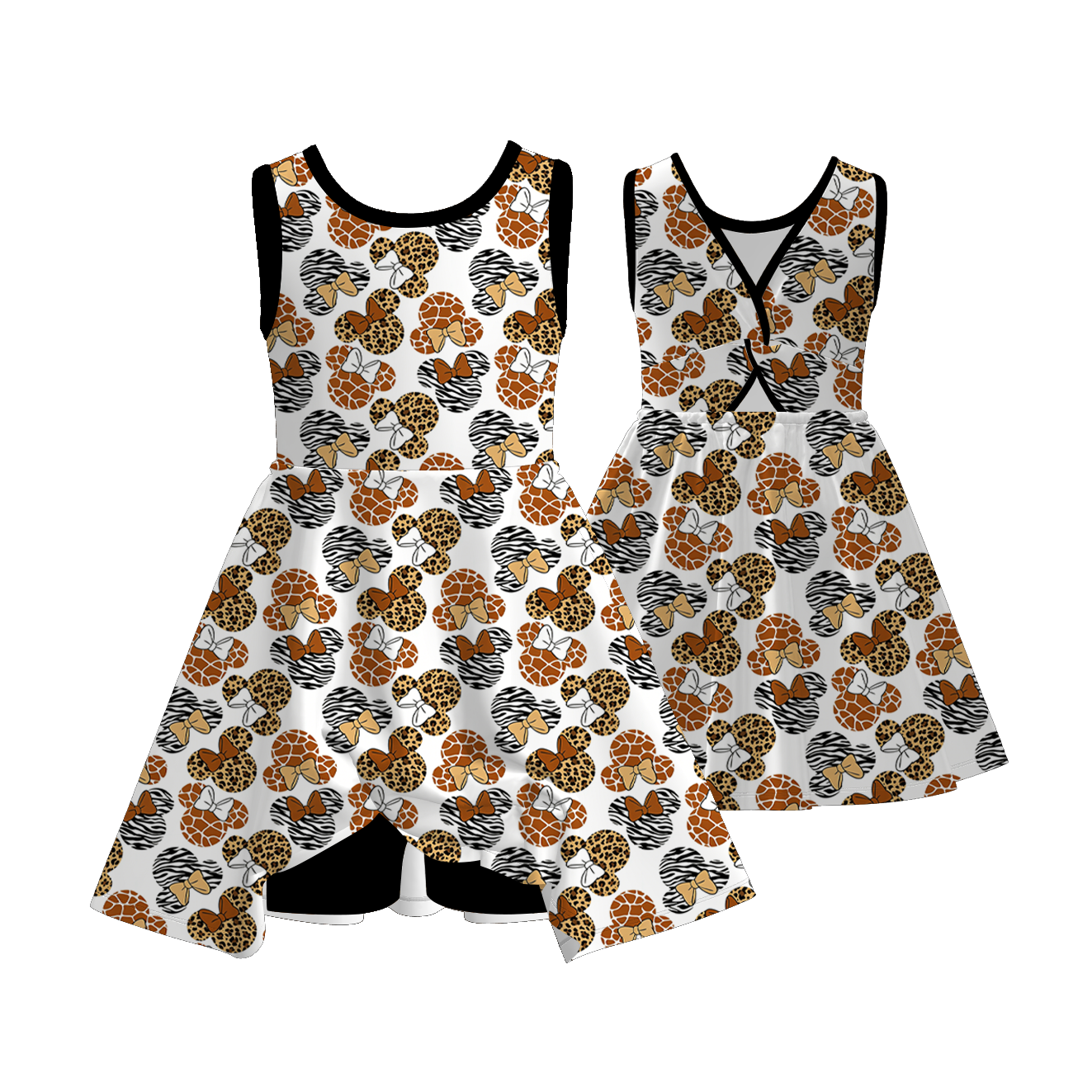 (Pre Order)Family Spring&Summer Cartoon Print Dress,Jumpsuit&Romper