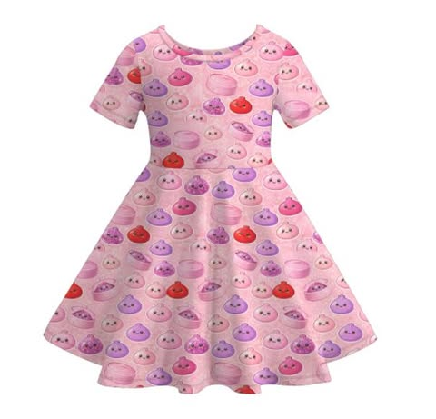 (Pre Order)Girls Spring&Summer Dumpling Print Dress