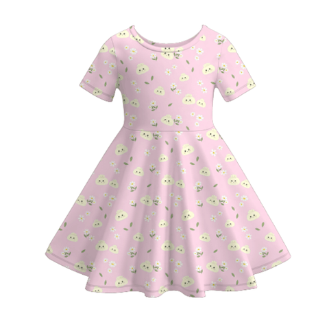 (Pre Order)Girls Spring&Summer Dumpling Print Dress