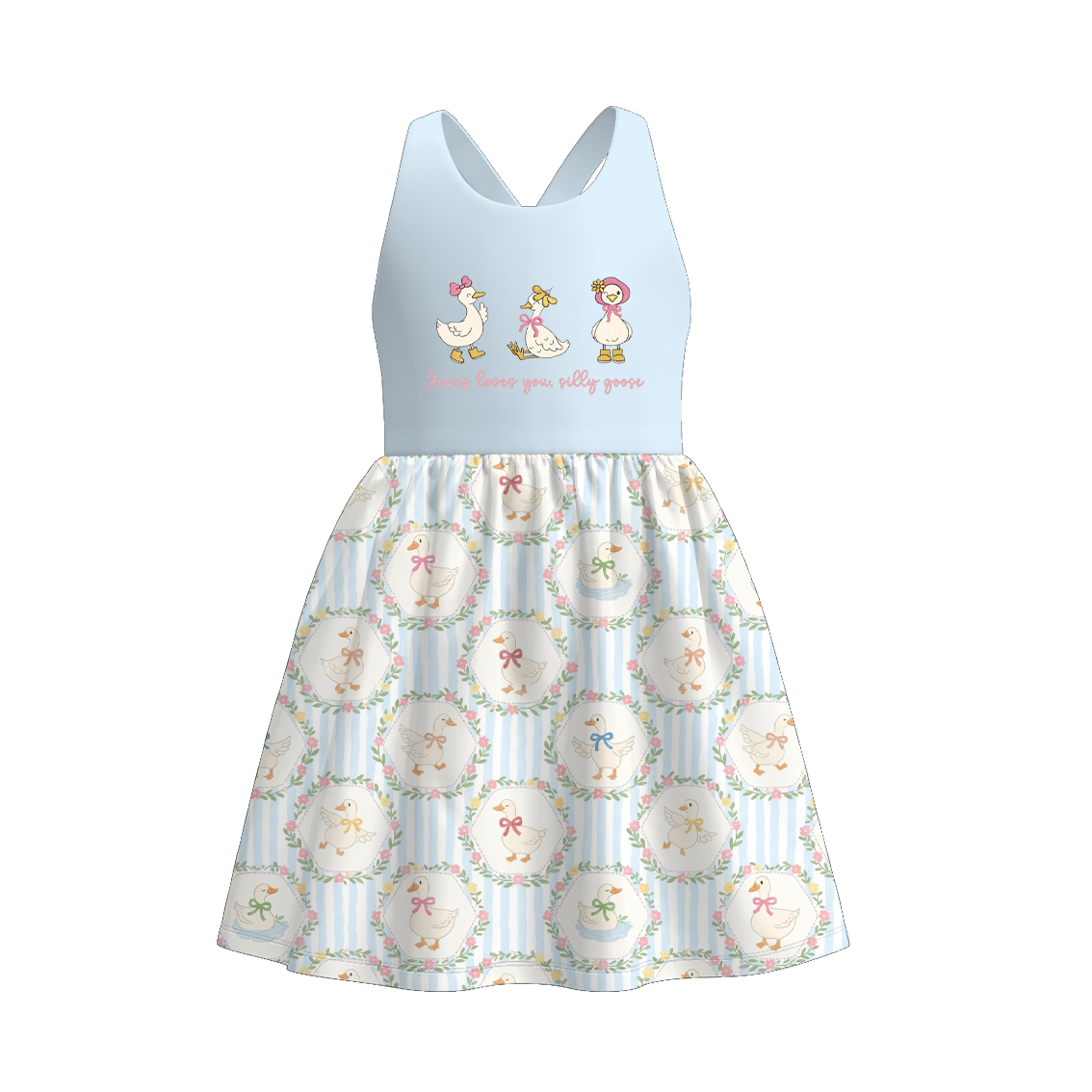 (Pre Order+Prepack Zone)Girls Goose&Floral Print Dress,Set(Mix Size)