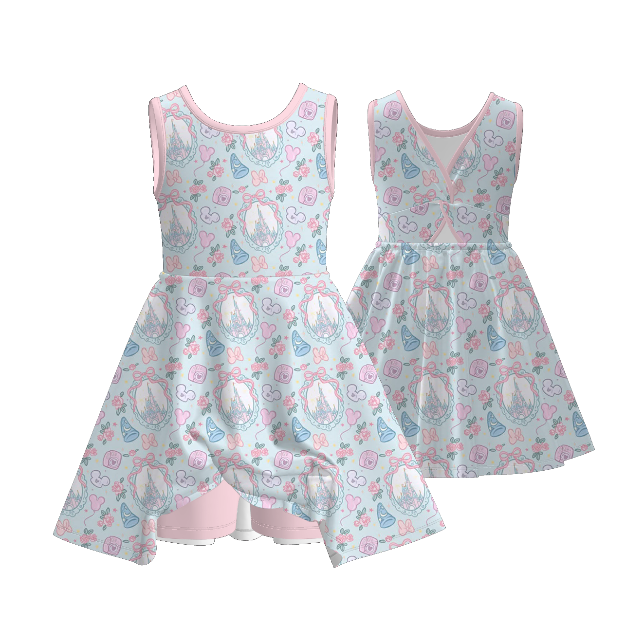 (Pre Order+Prepack Zone)Girls Cartoon&Princess Print Dress(Mix Size)