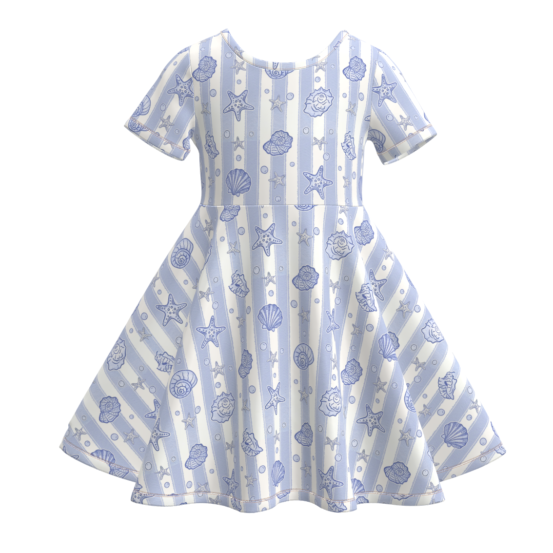 (Pre Order+Prepack Zone)Girls Spring&Summer Seaside Print Dress(Mix Size)