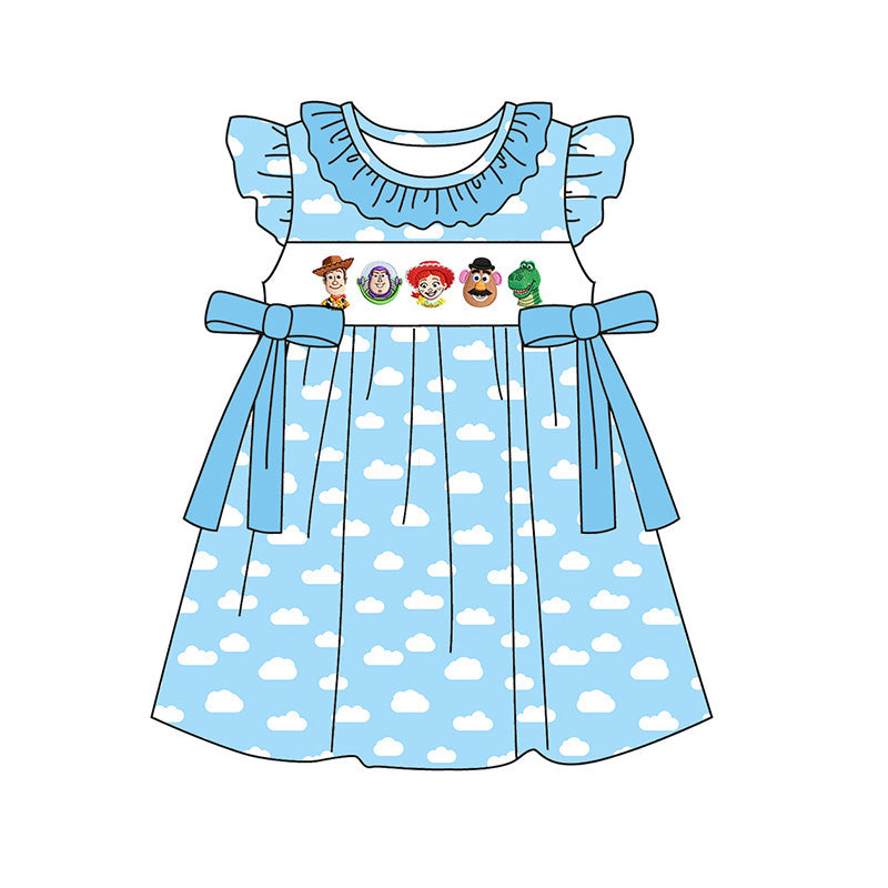 (Pre Order)Siblings Spring&Summer Cartoon Toy Embroidery Smocked Dress,Set&Romper