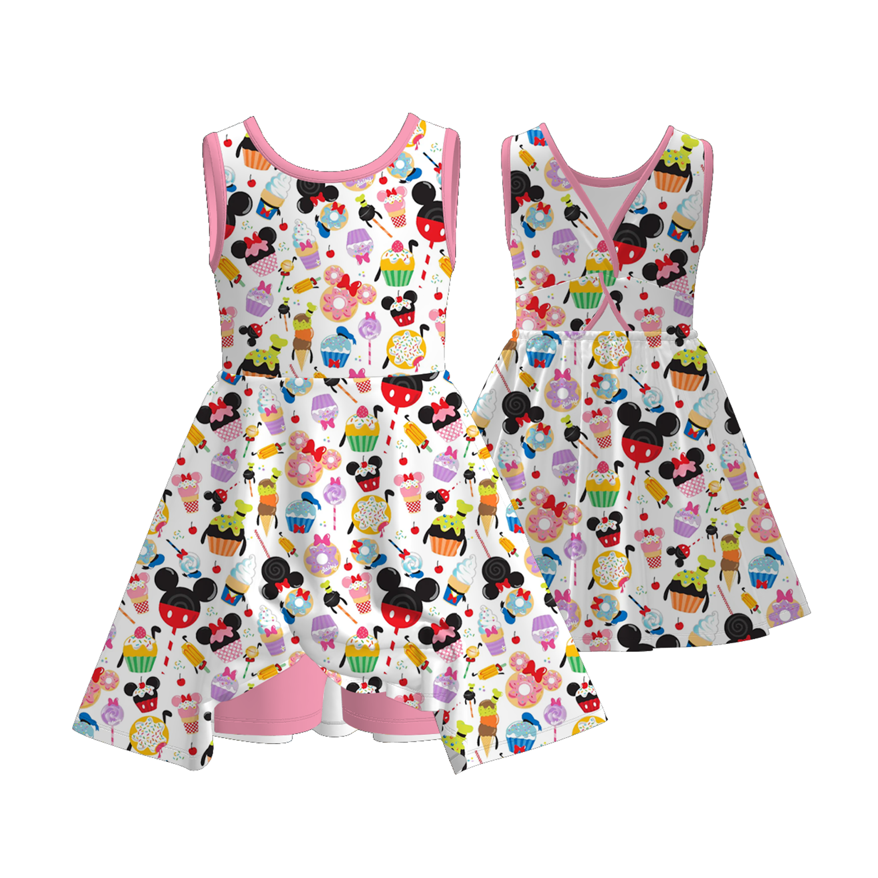 (Pre Order+Prepack Zone)Girls Spring&Summer Cartoon Print Skort Dress&Set(Mix Size)