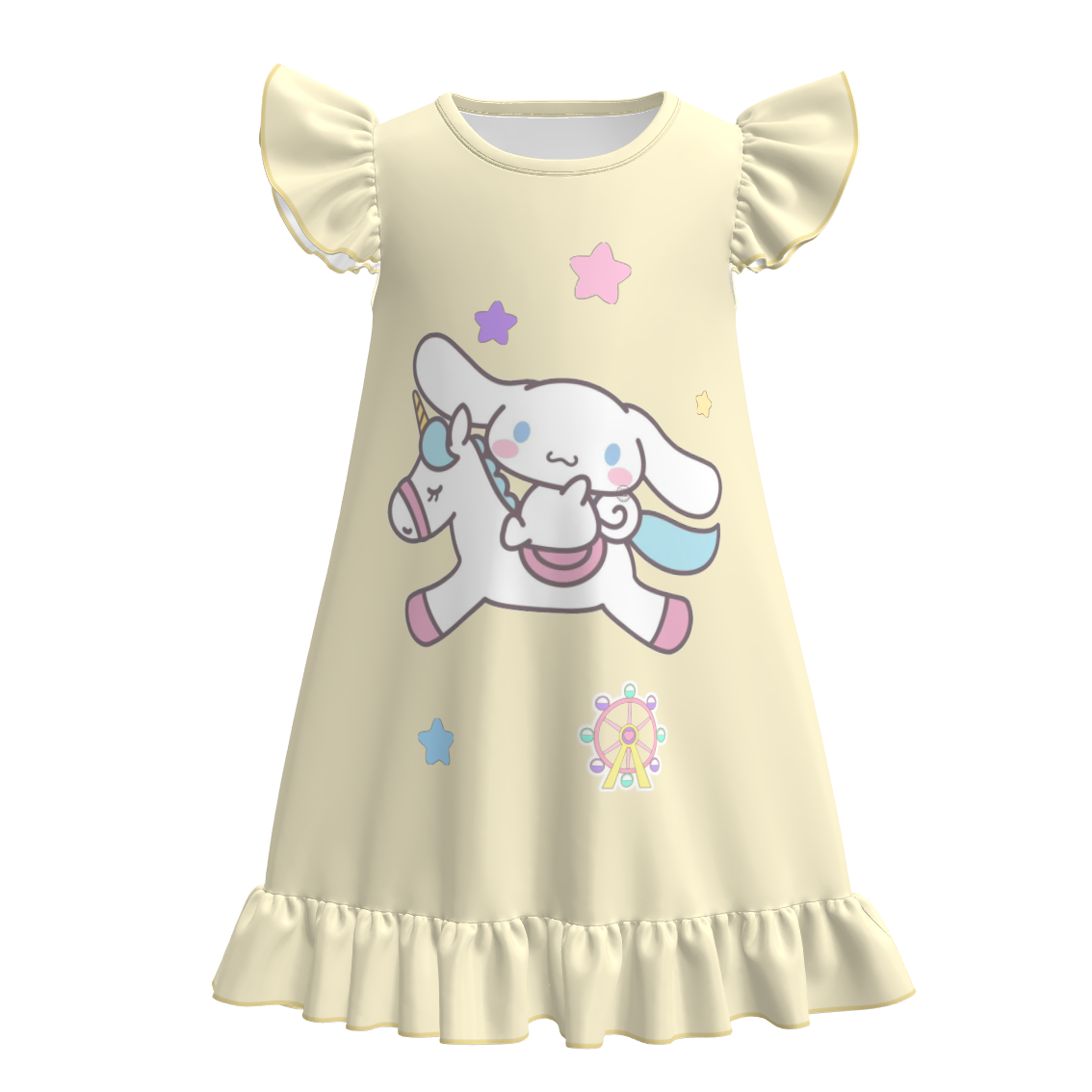 (Pre Order+Prepack Zone)Girls Spring&Summer Cartoon Print Pajamas Dress(Mix Size)
