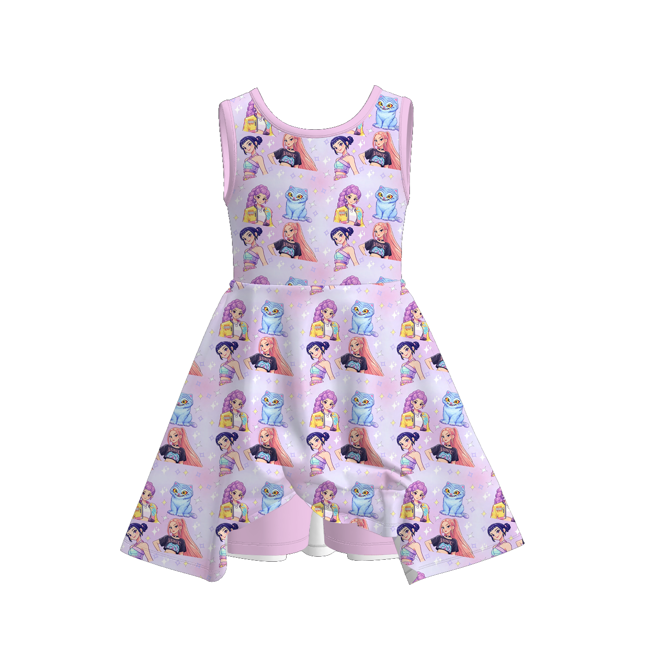 (Pre Order+Prepack Zone)Girls Spring&Summer Movie Character Print Skort Dress