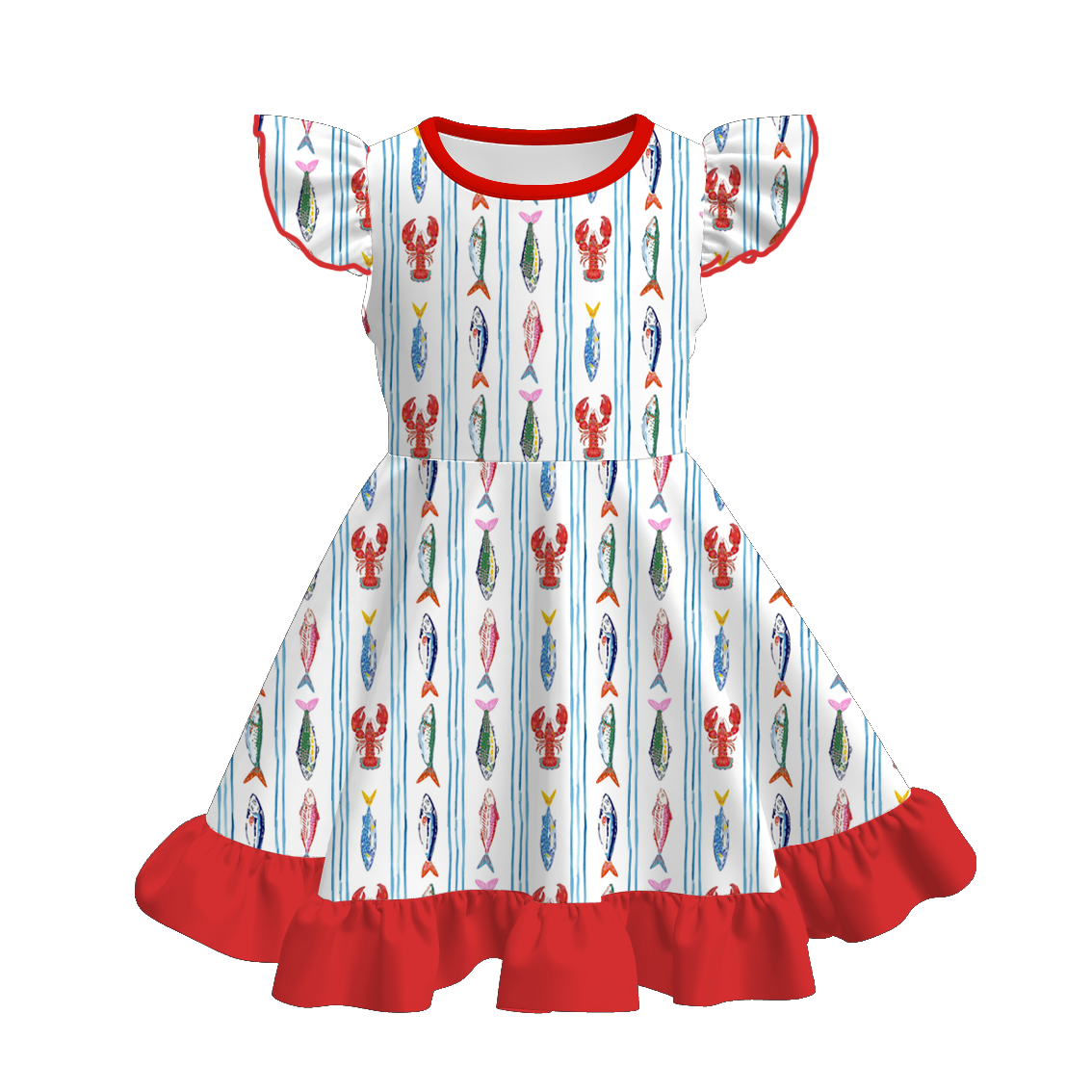 (Pre Order+Prepack Zone)Siblings Spring&Summer Seafood Print Dress,Set&Romper