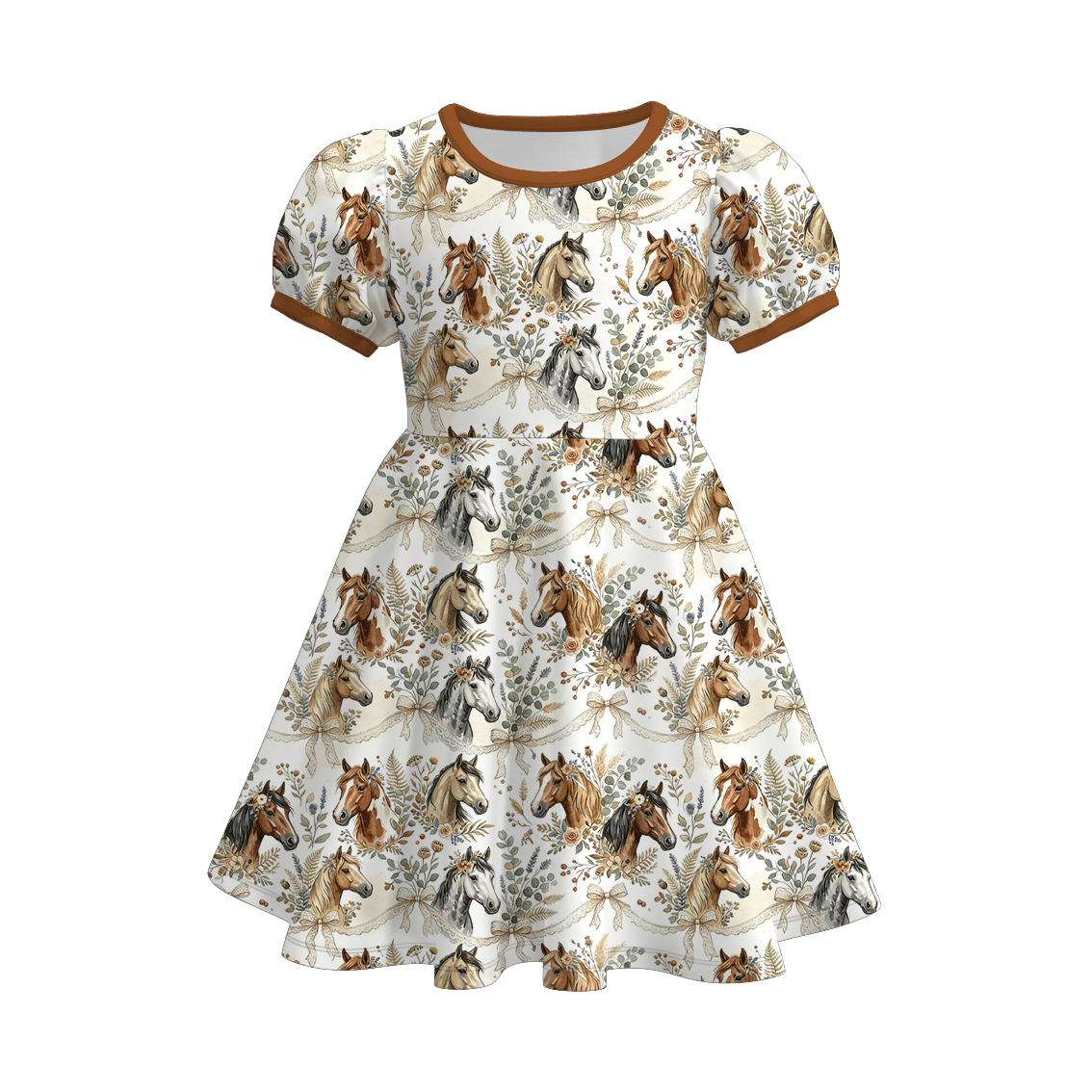 (Pre Order+Prepack Zone)Girls Spring&Summer Western Bowboy Print Dress
