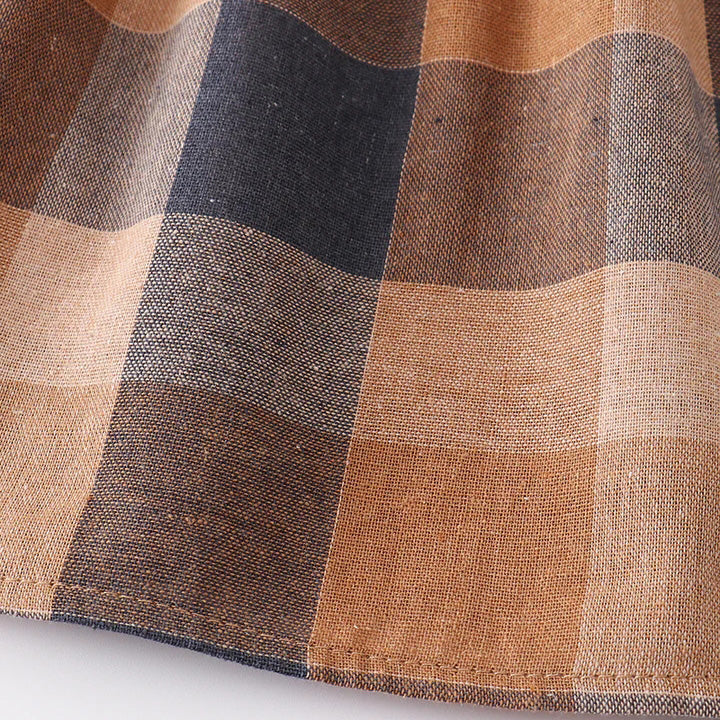 (In Stock E37-04-01)Girls Fall Plaid Cotton Dress