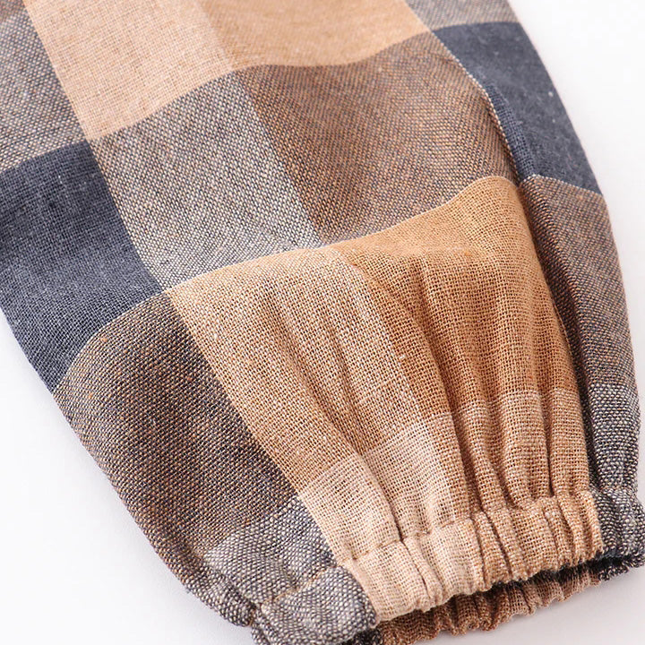 (In Stock E37-04-01)Girls Fall Plaid Cotton Dress