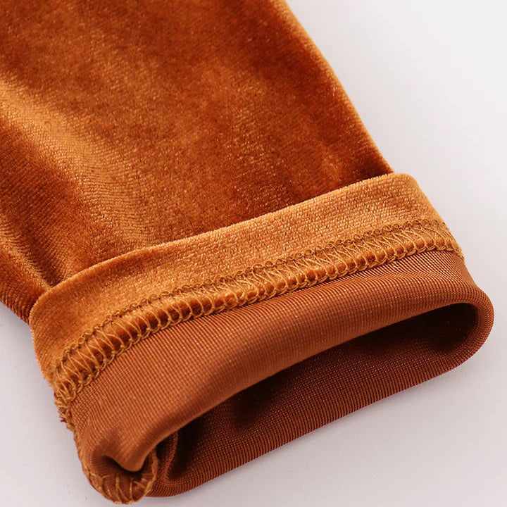 (In Stock E21-1-1)Fall Girls Brown Velvet Gauze Dress