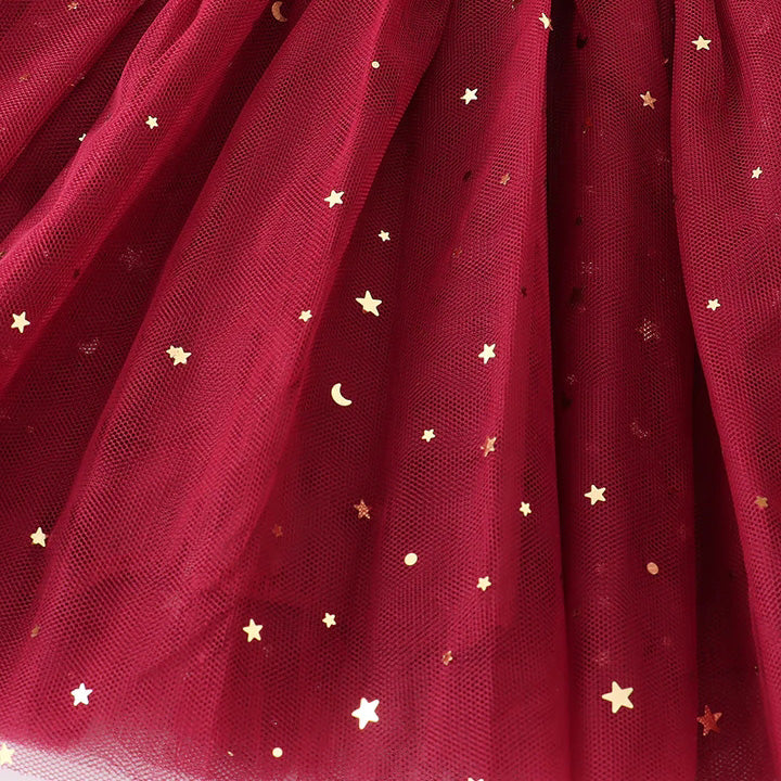 (In Stock L31-2-1)Girls Fuchsia Sequined Tulle Dress