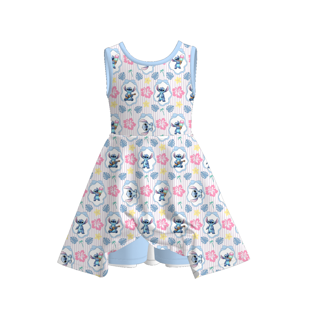 (Pre Order+Prepack Zone)Girls Cartoon Print Skort Dress,Set(Mix Size)