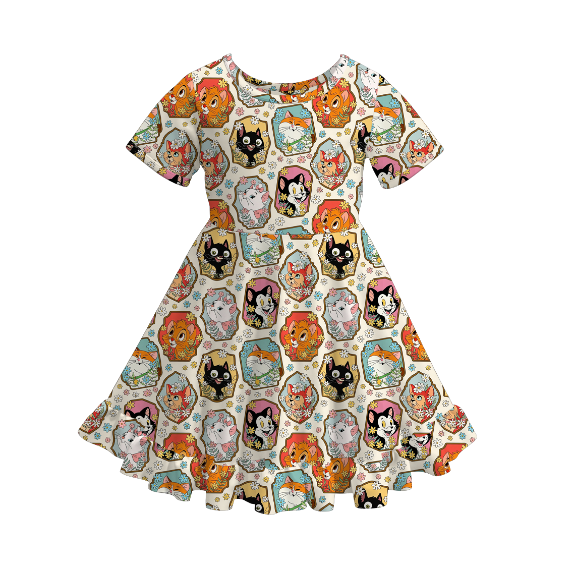 (Pre Order+Prepack Zone)Girls Spring&Summer Cartoon Print Dress(Mix Size)