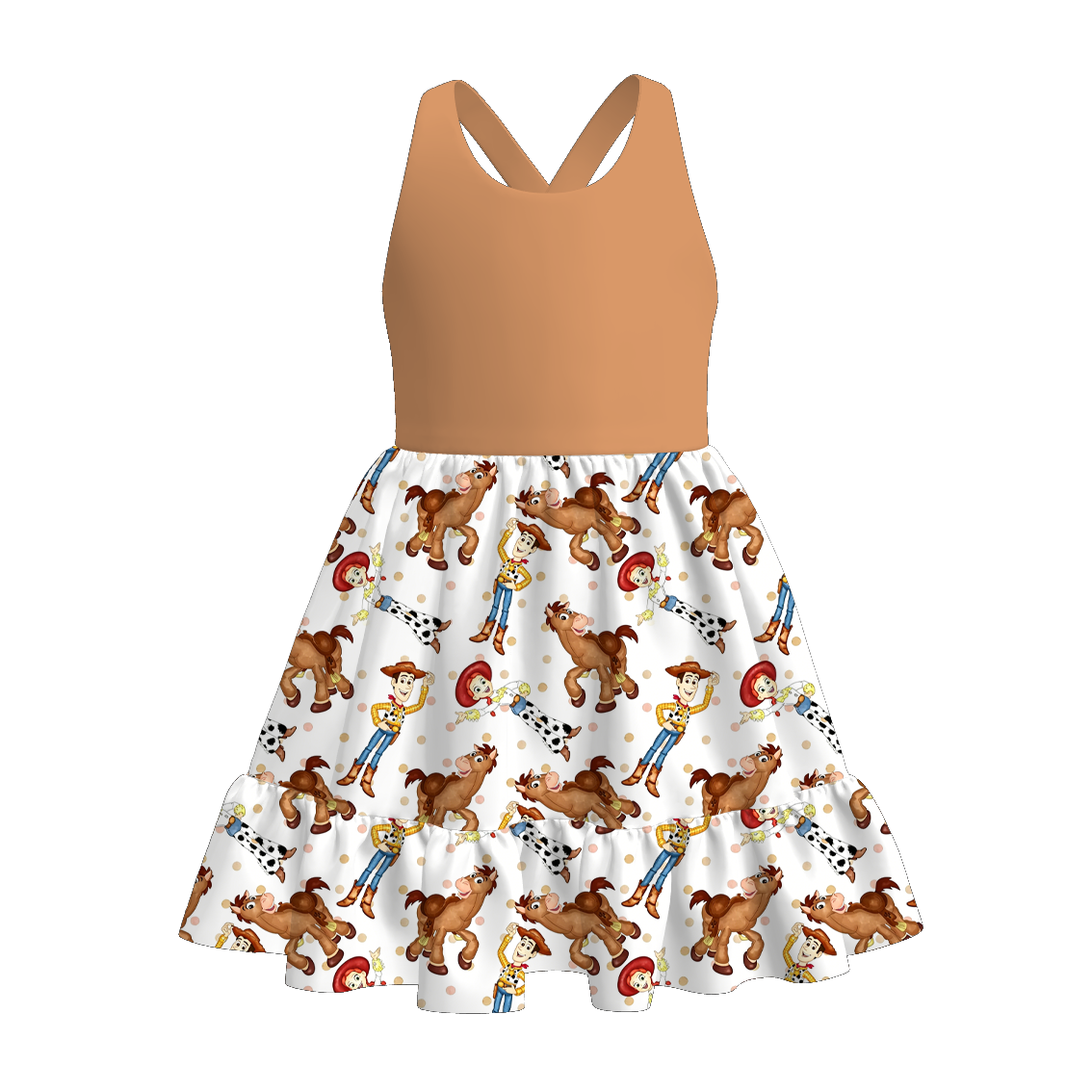 (Pre Order+Prepack Zone)Girls Spring&Summer Cartoon Toy Print Dress(Mix Size)