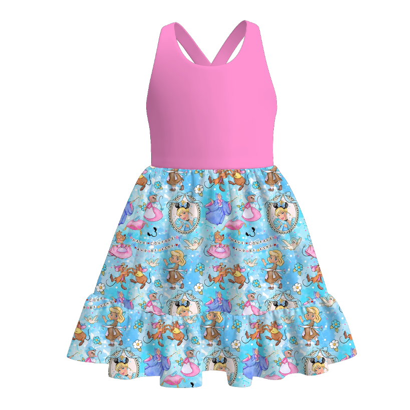(Pre Order+Prepack Zone)Girls Spring&Summer Cartoon Print Dress