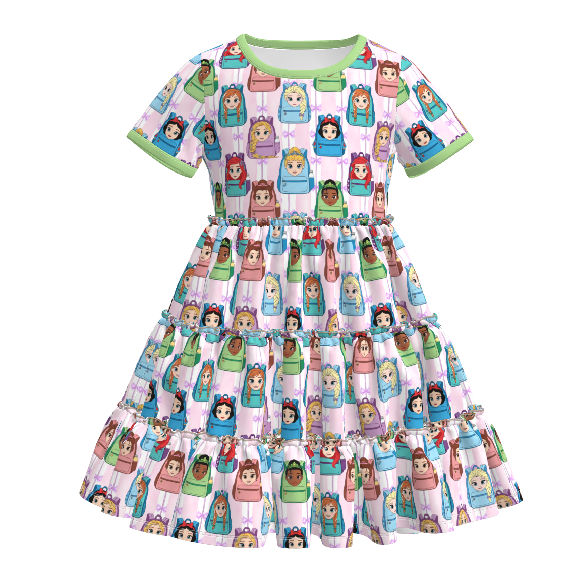 (Pre Order+Prepack Zone)Girls Summer Back To School Print Dress