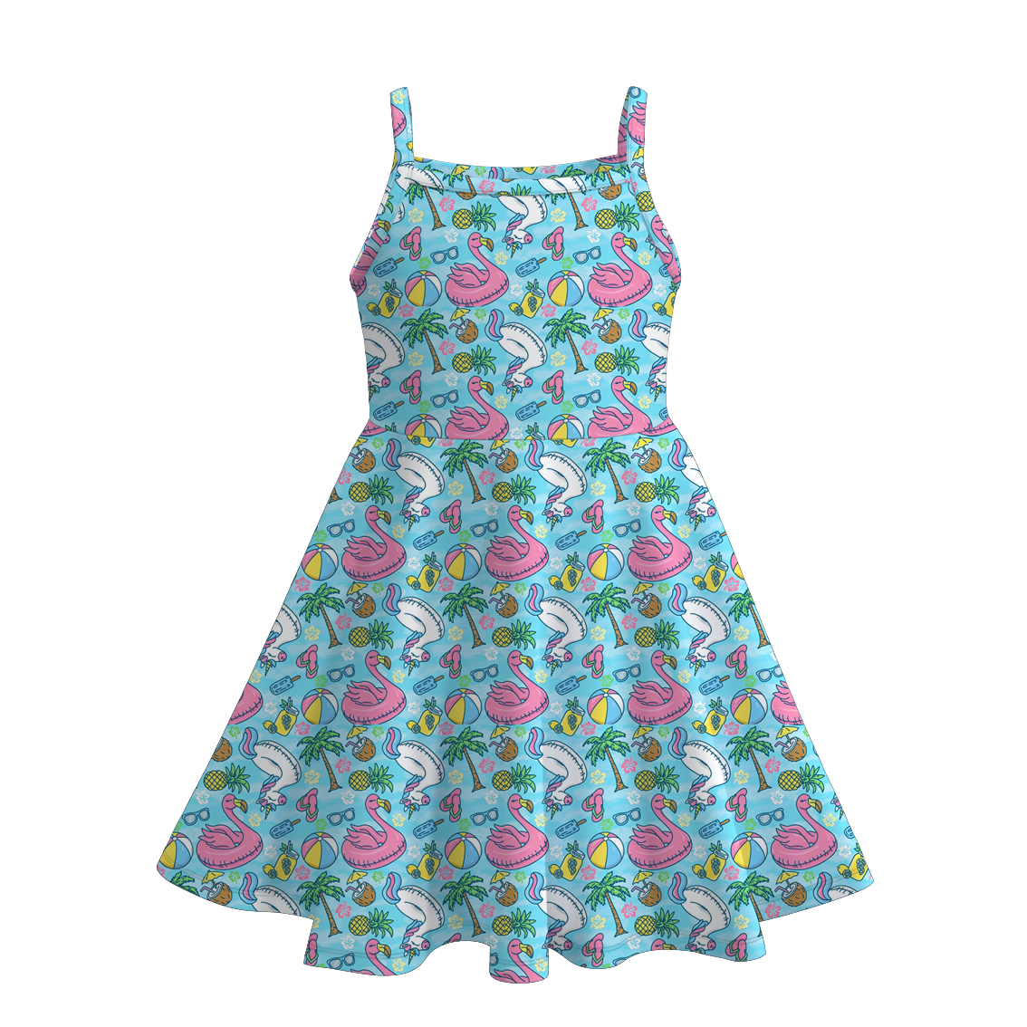 (Pre Order+Prepack Zone)Girls Summer Seaside Print Slip Dress