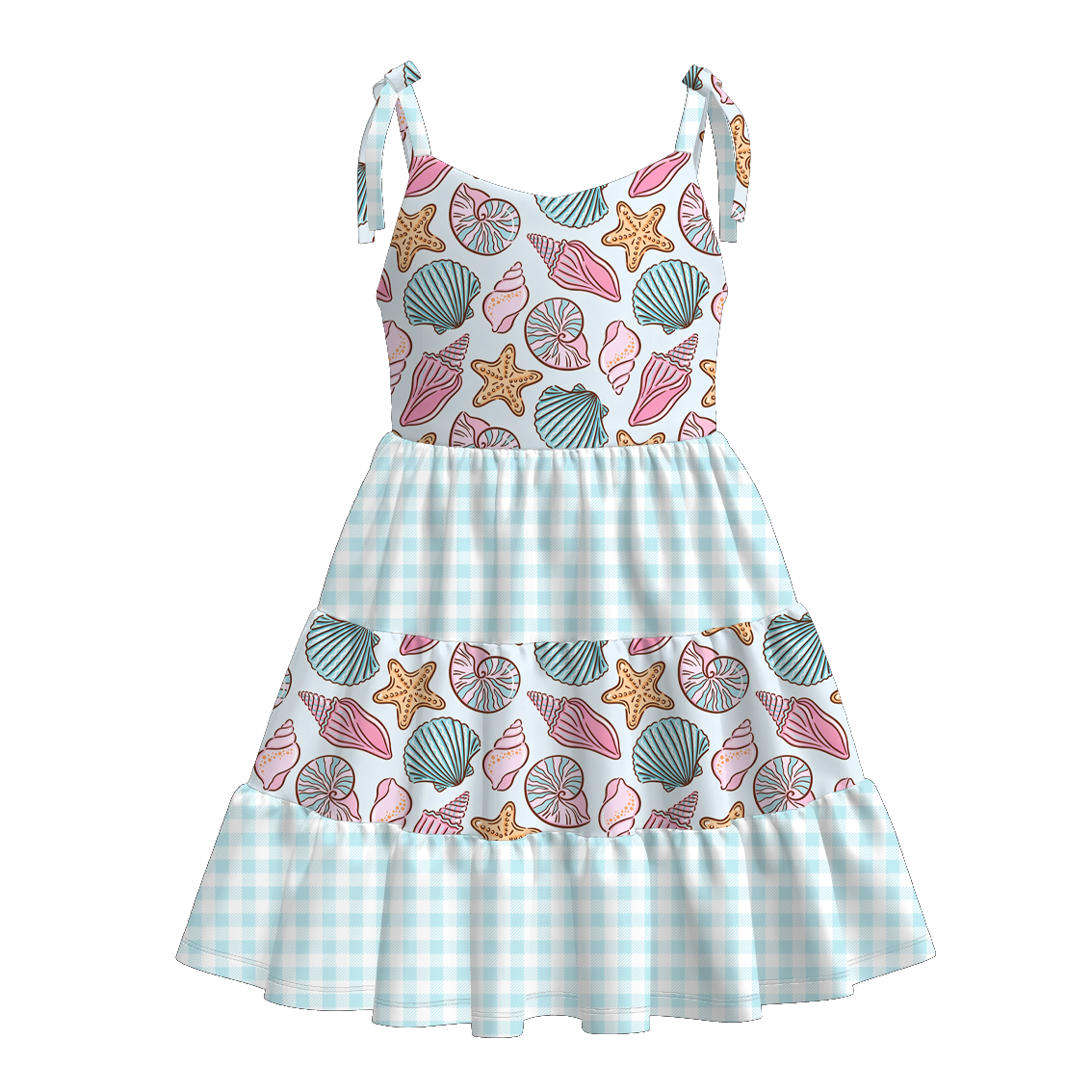 (Pre Order+Prepack Zone)Girls Summer Seaside Print Slip Dress(Mix Size)