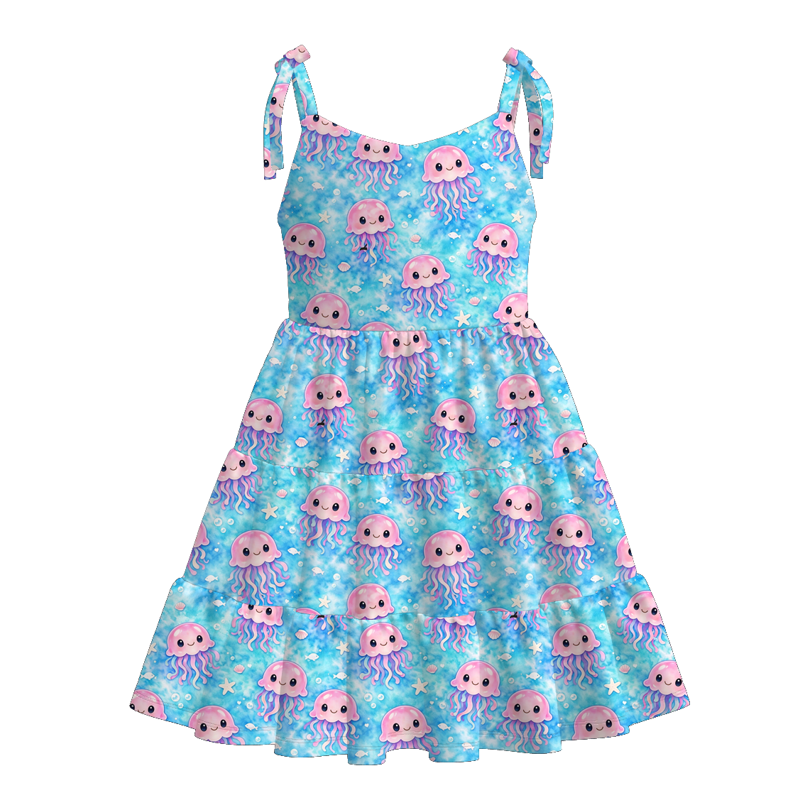 (Pre Order+Prepack Zone)Girls Summer Seaside Print Slip Dress(Mix Size)